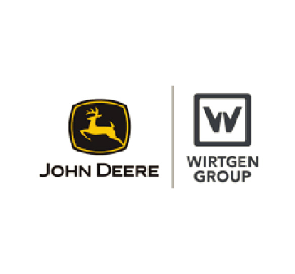 Combine logo of JOHN DEERE & WIRTGEN GROUP.