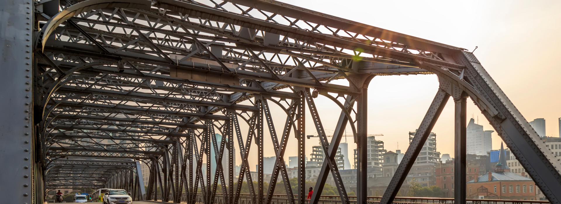 Z and C purlins supporting a highway bridge structure.